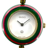 グッチ GUCCI チェンジベゼル 1100-L ホワイト GP レディース 腕時計