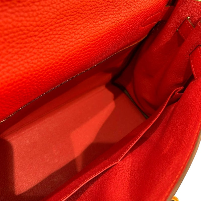 エルメス HERMES ケリー28 内縫い X刻　 ルージュトマト/ゴールド金具 トリヨン レディース ショルダーバッグ