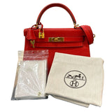 エルメス HERMES ケリー28 内縫い X刻　 ルージュトマト/ゴールド金具 トリヨン レディース ショルダーバッグ