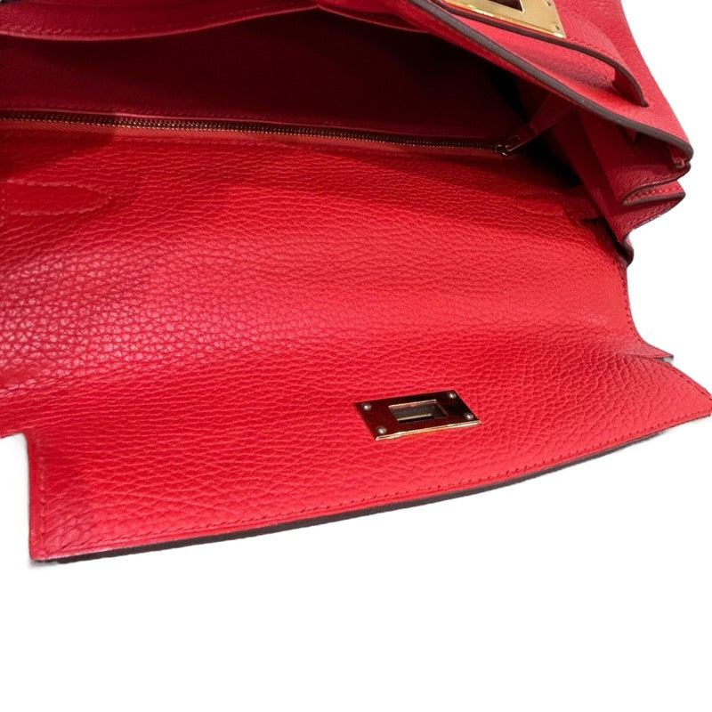 エルメス HERMES ケリー28 内縫い X刻　 ルージュトマト/ゴールド金具 トリヨン レディース ショルダーバッグ