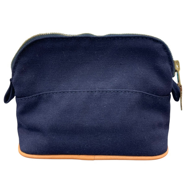 エルメス HERMES ボリードポーチ15 ネイビー/SV金具 トワル ユニセックス ポーチ