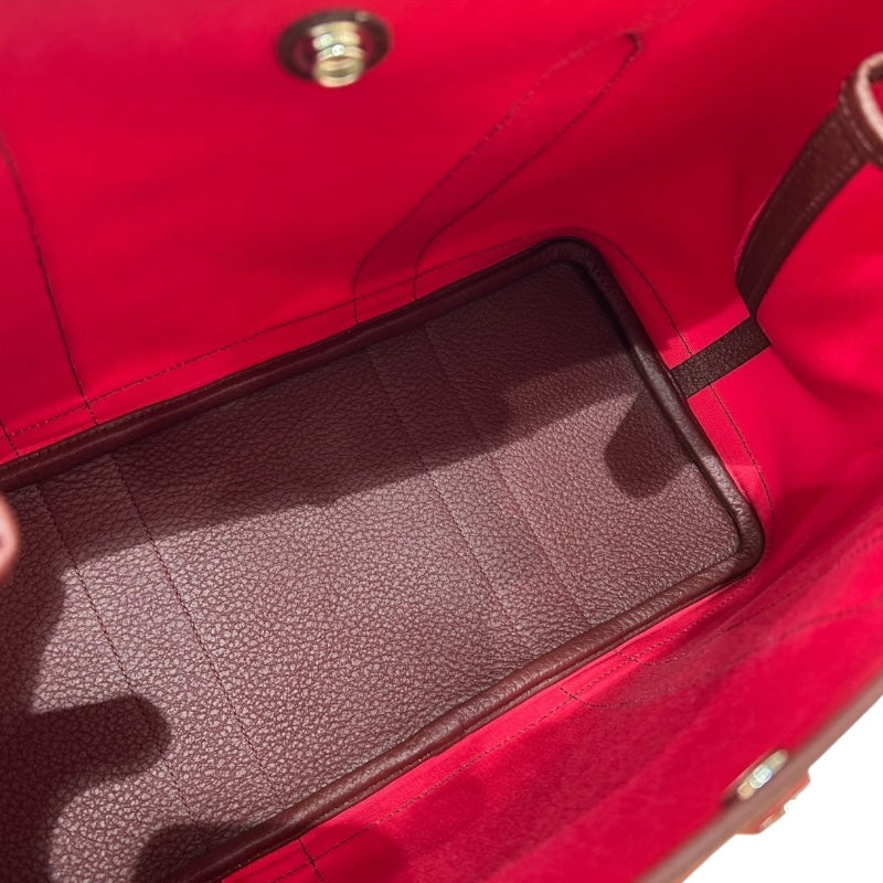 エルメス HERMES ガーデンパーティPM A刻印 ルージュセリエ・フランボワーズ/SV トワル ユニセックス トートバッグ