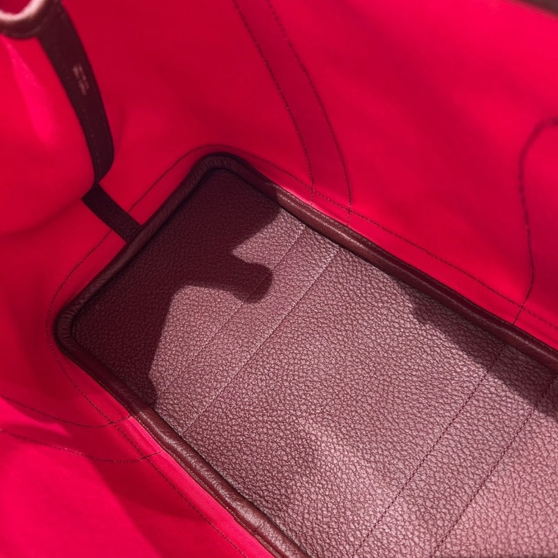 エルメス HERMES ガーデンパーティPM A刻印 ルージュセリエ・フランボワーズ/SV トワル ユニセックス トートバッグ
