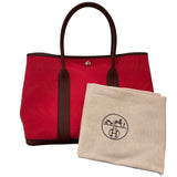エルメス HERMES ガーデンパーティPM A刻印 ルージュセリエ・フランボワーズ/SV トワル ユニセックス トートバッグ