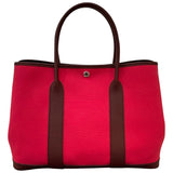 エルメス HERMES ガーデンパーティPM A刻印 ルージュセリエ・フランボワーズ/SV トワル ユニセックス トートバッグ