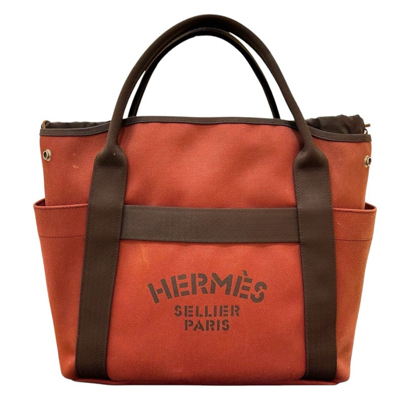 エルメス HERMES サックドパンサージュ B刻 ルージュアッシュ/シルバー金具 トワル ユニセックス トートバッグ