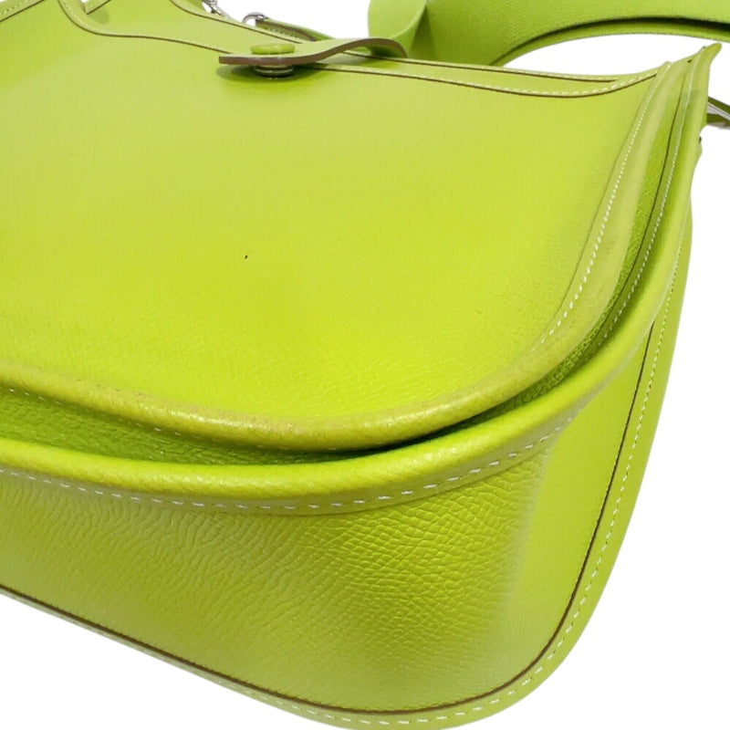エルメス HERMES エヴリン3 GM □O刻　(2011年製) キウイ シルバー金具 ヴォーエプソン レディース ショルダーバッグ