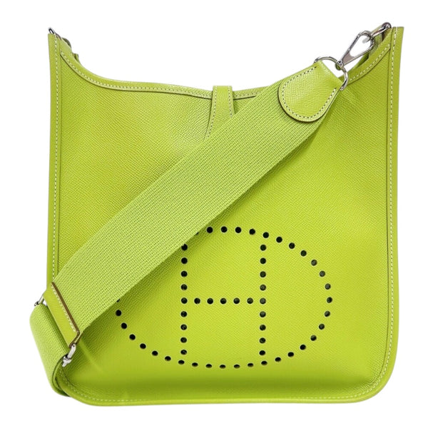 エルメス HERMES エヴリン3 GM □O刻　(2011年製) キウイ シルバー金具 ヴォーエプソン レディース ショルダーバッグ