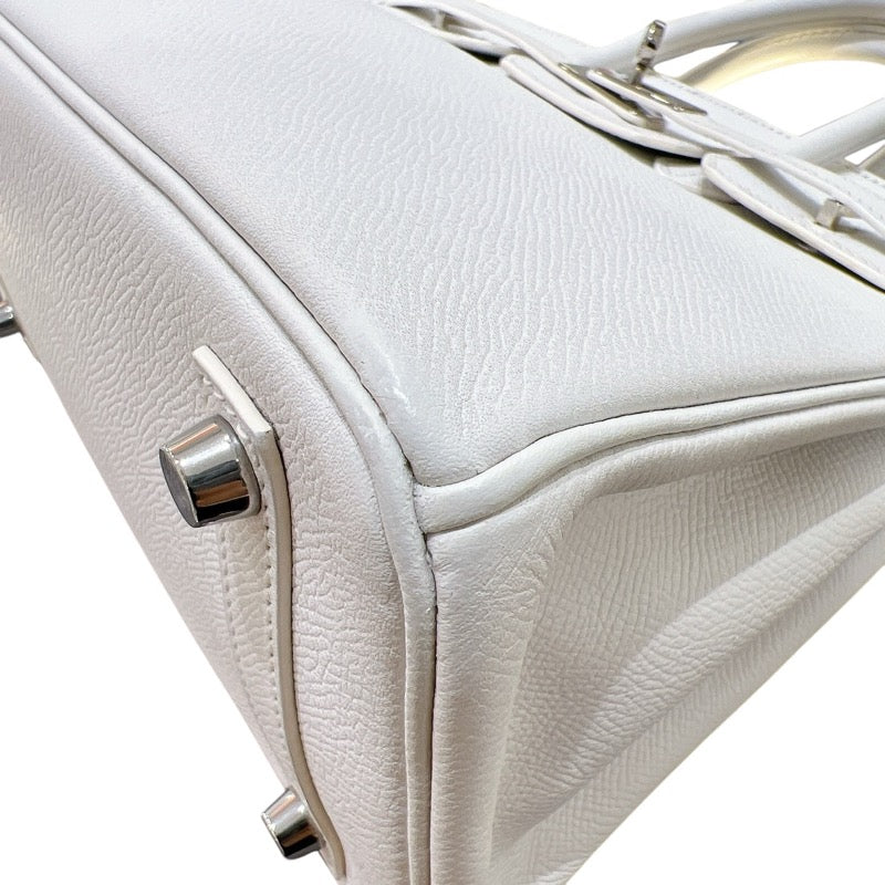 エルメス HERMES バーキン25 ▢M刻 ホワイト/シルバー金具 エプソン レディース ハンドバッグ