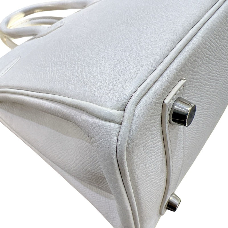エルメス HERMES バーキン25 ▢M刻 ホワイト/シルバー金具 エプソン レディース ハンドバッグ