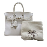 エルメス HERMES バーキン25 ▢M刻 ホワイト/シルバー金具 エプソン レディース ハンドバッグ