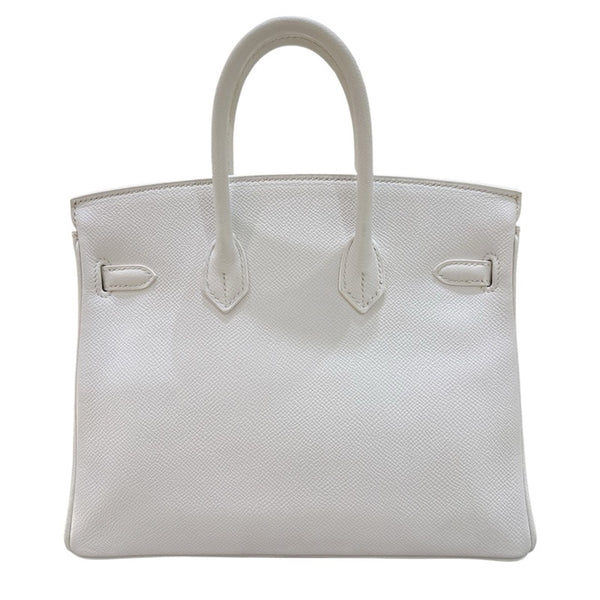 エルメス HERMES バーキン25 ▢M刻 ホワイト/シルバー金具 エプソン レディース ハンドバッグ