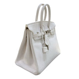 エルメス HERMES バーキン25 ▢M刻 ホワイト/シルバー金具 エプソン レディース ハンドバッグ