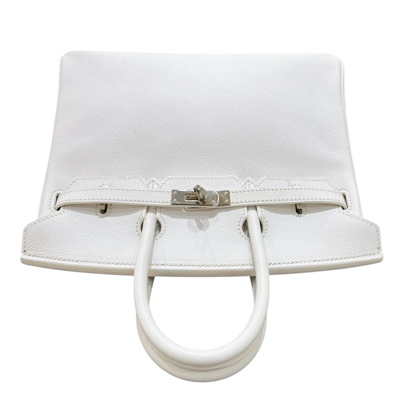 エルメス HERMES バーキン25 ▢M刻 ホワイト/シルバー金具 エプソン レディース ハンドバッグ
