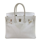 エルメス HERMES バーキン25 ▢M刻 ホワイト/シルバー金具 エプソン レディース ハンドバッグ