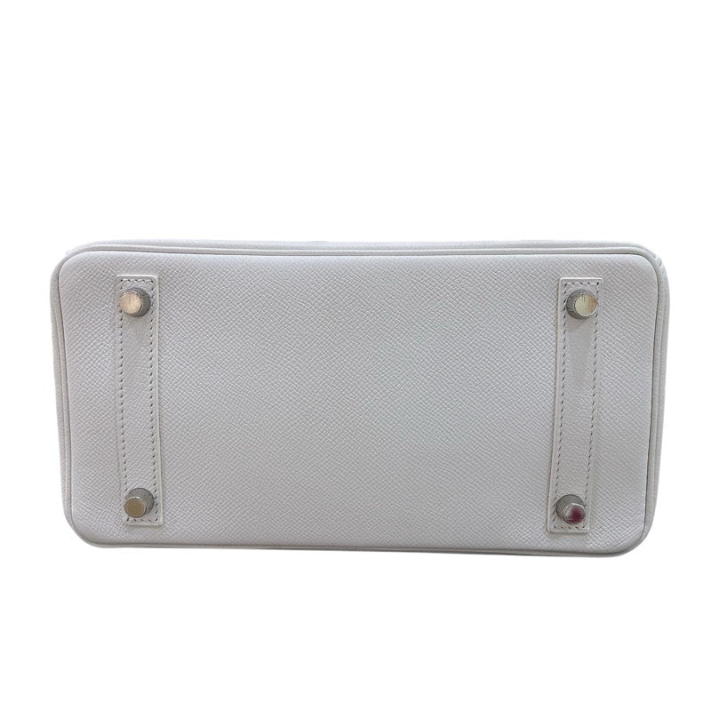 エルメス HERMES バーキン25 ▢M刻 ホワイト/シルバー金具 エプソン レディース ハンドバッグ