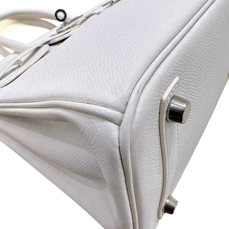 エルメス HERMES バーキン25 ▢M刻 ホワイト/シルバー金具 エプソン レディース ハンドバッグ