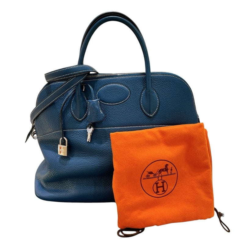 エルメス HERMES ボリード35 ▢G刻 ブルージーン・シルバー金具 トリヨン ユニセックス ハンドバッグ