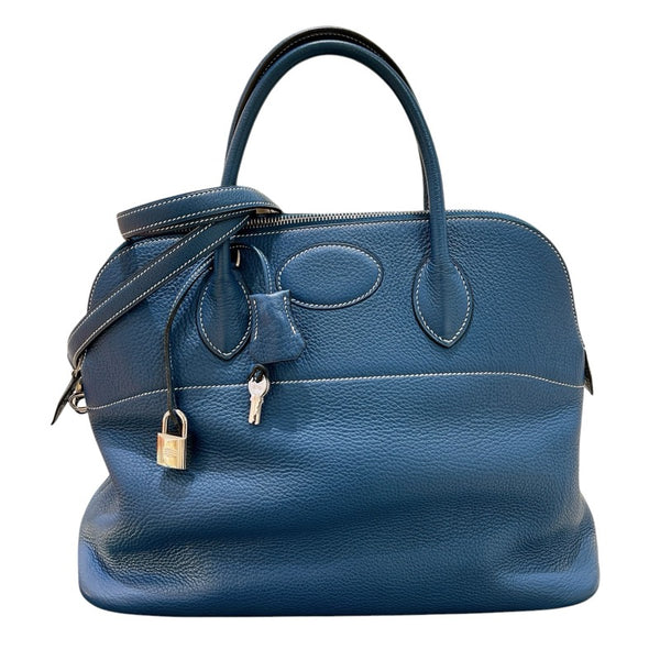 エルメス HERMES ボリード35 □G刻 ブルータラサ・シルバー金具