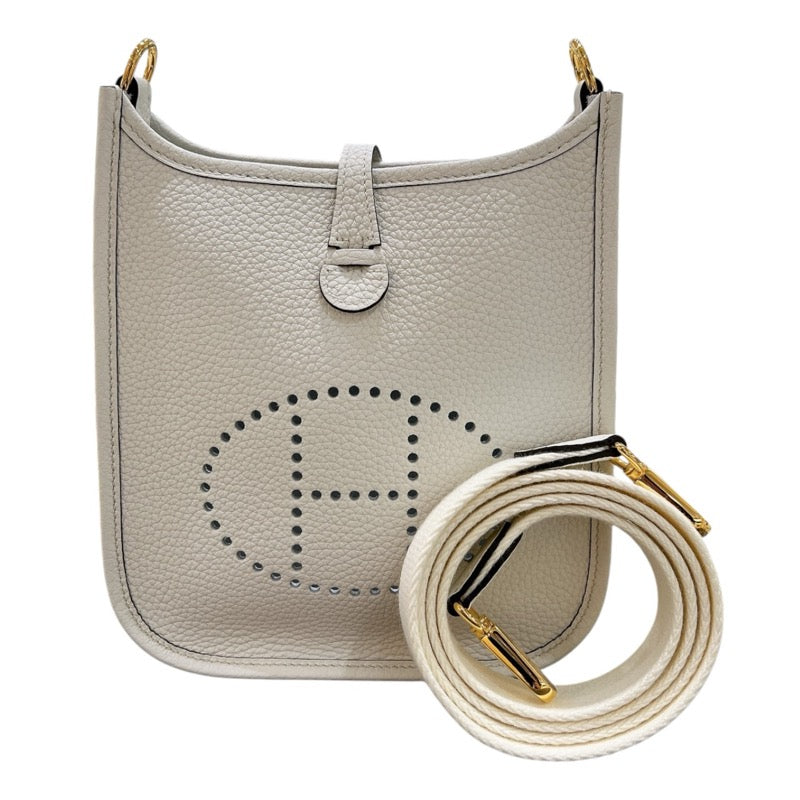 エルメス HERMES エヴリンTPM W刻印 ニューホワイト・ゴールド金具 トリヨン レディース ショルダーバッグ