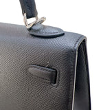 エルメス HERMES ケリー25 外縫い Y刻印 ブラック・シルバー金具 エプソン レディース ハンドバッグ
