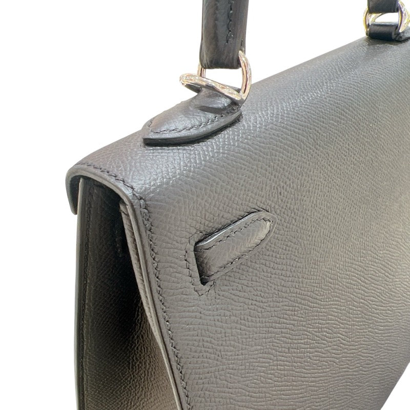 エルメス HERMES ケリー25 外縫い Y刻印 ブラック・シルバー金具 エプソン レディース ハンドバッグ