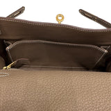 エルメス HERMES ケリー25 内縫い エトゥープ トゴ、GD色金具 レディース