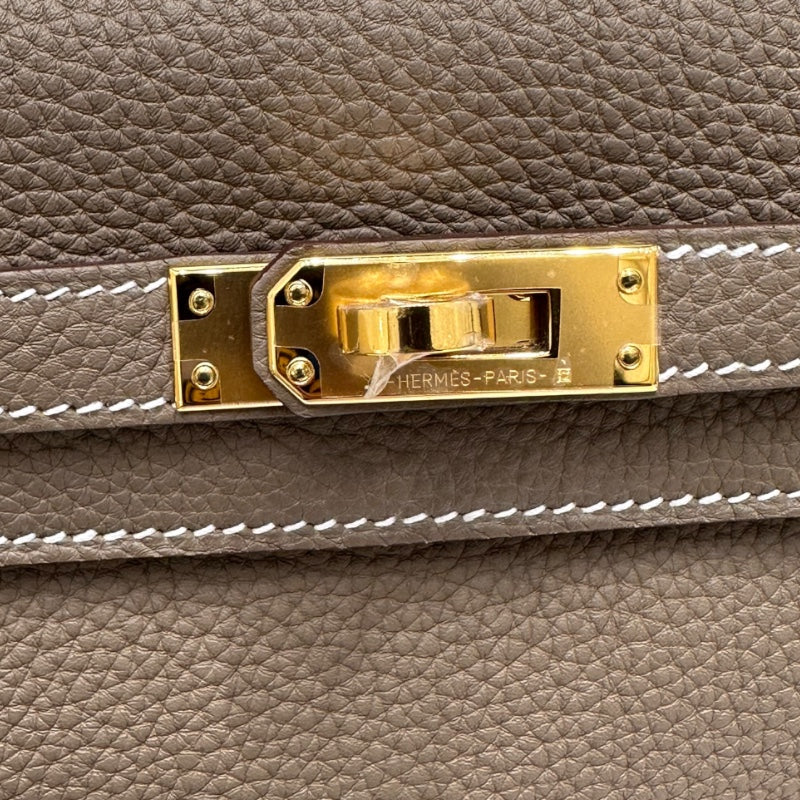 エルメス HERMES ケリー25 内縫い エトゥープ トゴ、GD色金具 レディース