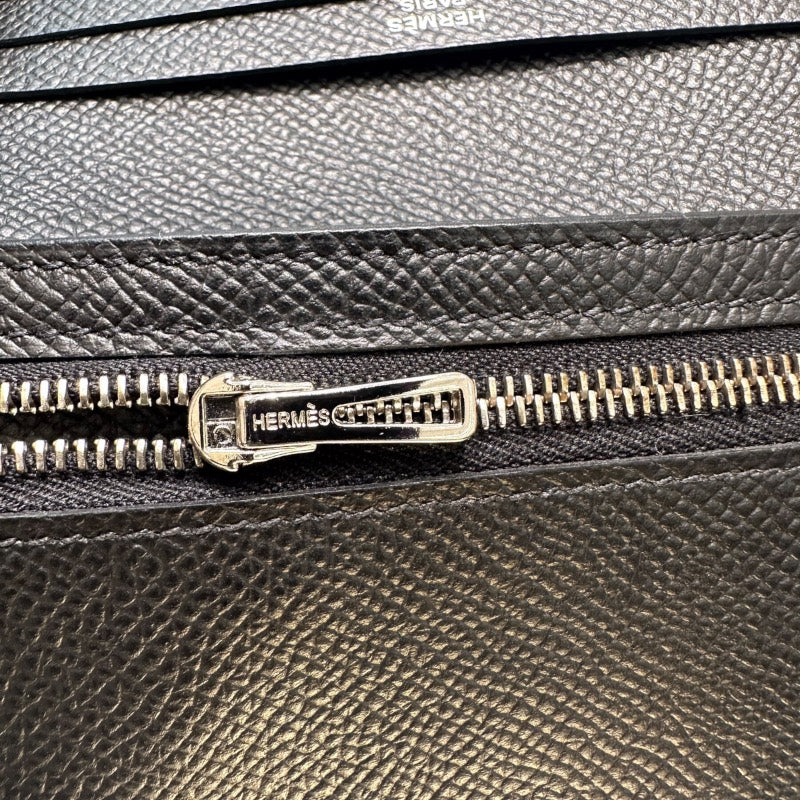 エルメス HERMES ベアンコンパクト　タッチ ブラック エプソン　レザー ユニセックス 二つ折り財布