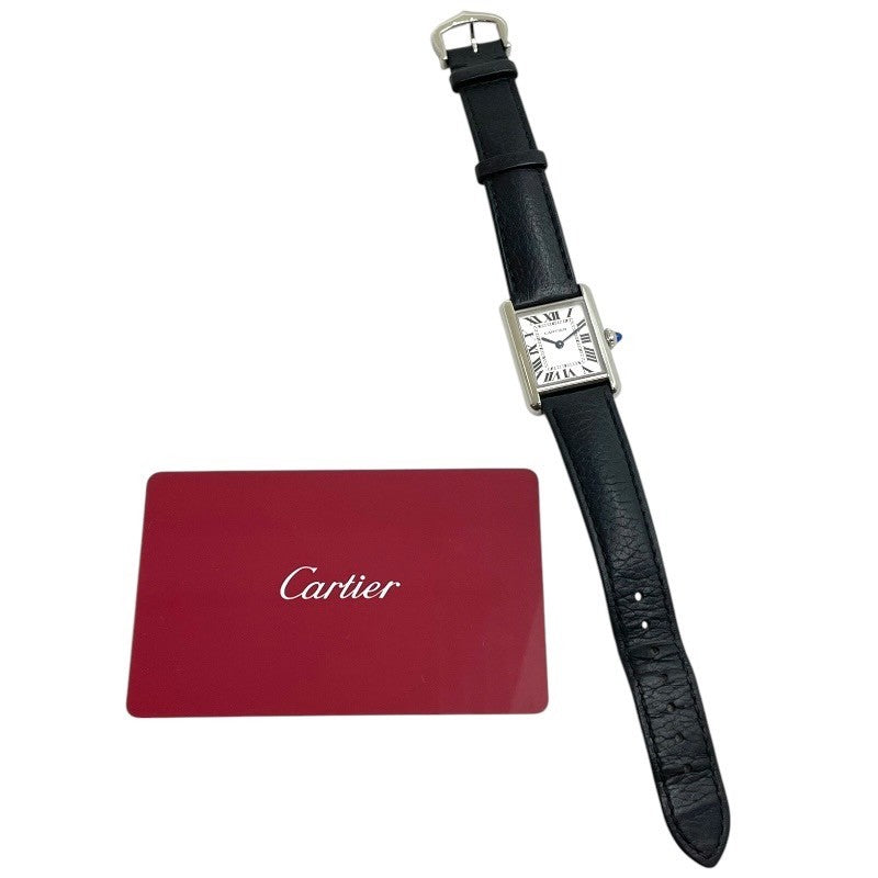 カルティエ Cartier タンクマスト SM WSTA0042 シルバー SS/革ベルト クオーツ メンズ 腕時計