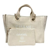 シャネル CHANEL ドーヴィル ショッピングバッグ AS3351 クリーム シルバー金具 ミックスファイバー レディース ショルダーバッグ