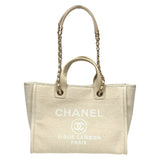 シャネル CHANEL ドーヴィル ショッピングバッグ AS3351 クリーム シルバー金具 ミックスファイバー レディース ショルダーバッグ