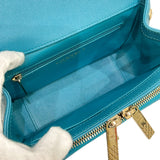 シャネル CHANEL ビジネスアフィニティ チェーン2wayショルダーバッグ A93749 ターコイズ ゴールド金具 キャビアスキン レディース ハンドバッグ