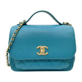 シャネル CHANEL ビジネスアフィニティ チェーン2wayショルダーバッグ A93749 ターコイズ ゴールド金具 キャビアスキン レディース ハンドバッグ