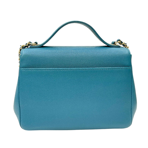 シャネル CHANEL ビジネスアフィニティ チェーン2wayショルダーバッグ A93749 ターコイズ ゴールド金具 キャビアスキン レディース ハンドバッグ
