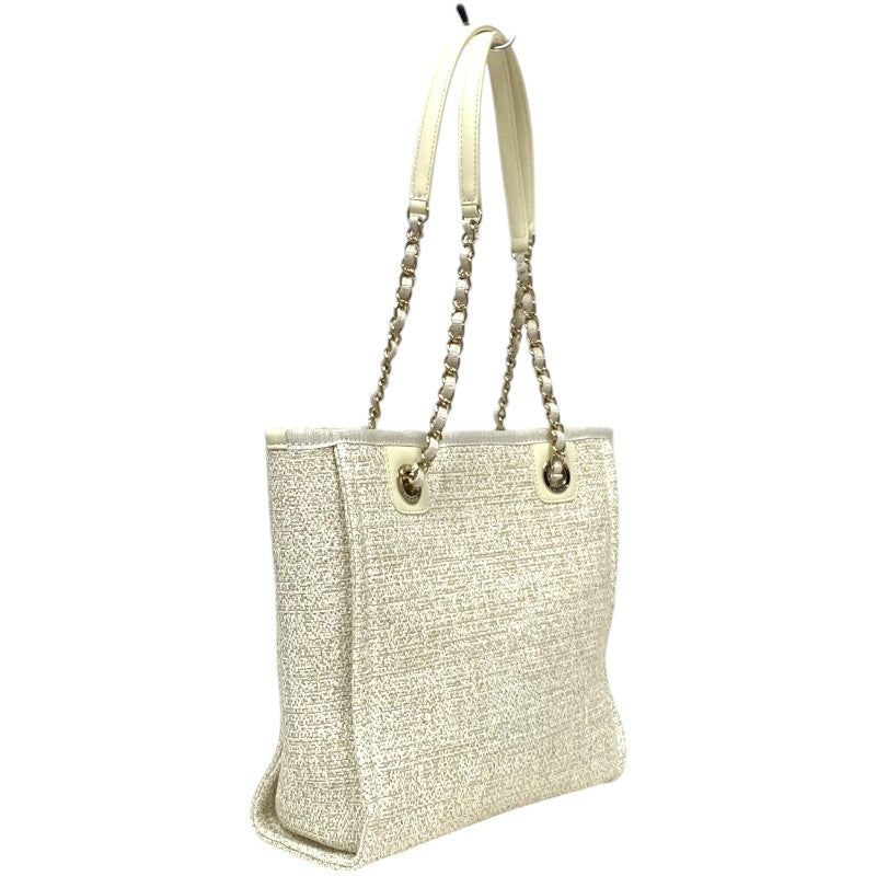 シャネル CHANEL ドーヴィルPM A66939 ホワイト ゴールド金具 ツイード レディース ショルダーバッグ