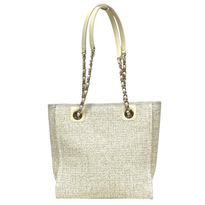 シャネル CHANEL ドーヴィルPM A66939 ホワイト ゴールド金具 ツイード レディース ショルダーバッグ