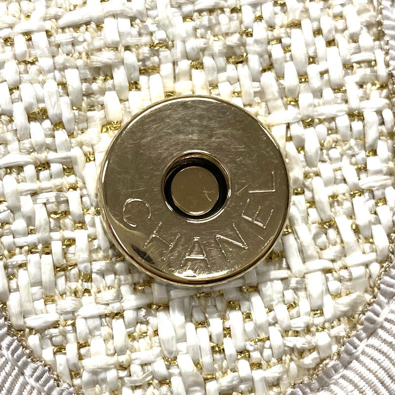 シャネル CHANEL ドーヴィルPM A66939 ホワイト ゴールド金具 ツイード レディース ショルダーバッグ