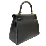 エルメス HERMES ケリー28 内縫い W刻印 ブラック ゴールド金具 トゴ レディース 2wayハンドバッグ