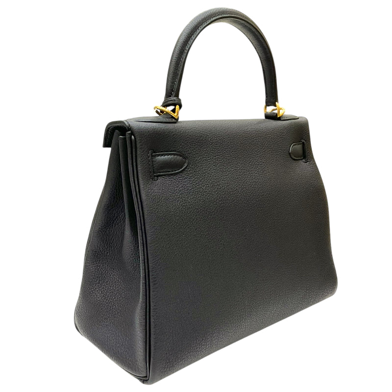 エルメス HERMES ケリー28 内縫い W刻印 ブラック ゴールド金具 トゴ レディース 2wayハンドバッグ