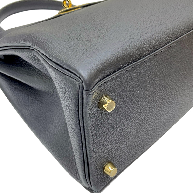 エルメス HERMES ケリー28 内縫い W刻印 ブラック ゴールド金具 トゴ レディース 2wayハンドバッグ