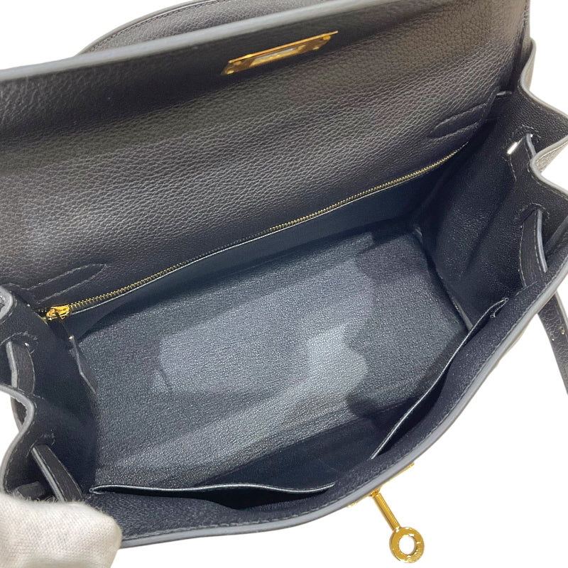エルメス HERMES ケリー28 内縫い W刻印 ブラック ゴールド金具 トゴ レディース 2wayハンドバッグ