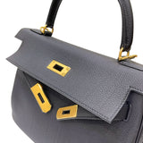 エルメス HERMES ケリー28 内縫い W刻印 ブラック ゴールド金具 トゴ レディース 2wayハンドバッグ