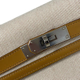 エルメス HERMES ケリー28　外縫い Z刻 セサミ×エクリュ シルバー金具 ヴォースイフト/トワル レディース ショルダーバッグ