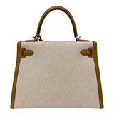 エルメス HERMES ケリー28　外縫い Z刻 セサミ×エクリュ シルバー金具 ヴォースイフト/トワル レディース ショルダーバッグ
