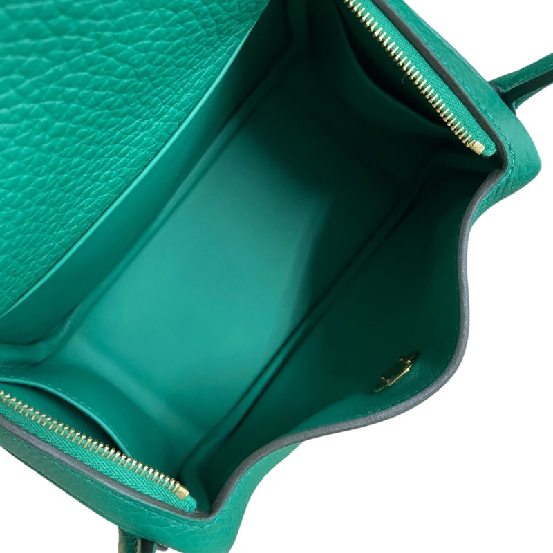 エルメス HERMES リンディミニ W刻 ヴェールヴェルティゴ ゴールド金具 トリヨンクレマンス レディース ショルダーバッグ
