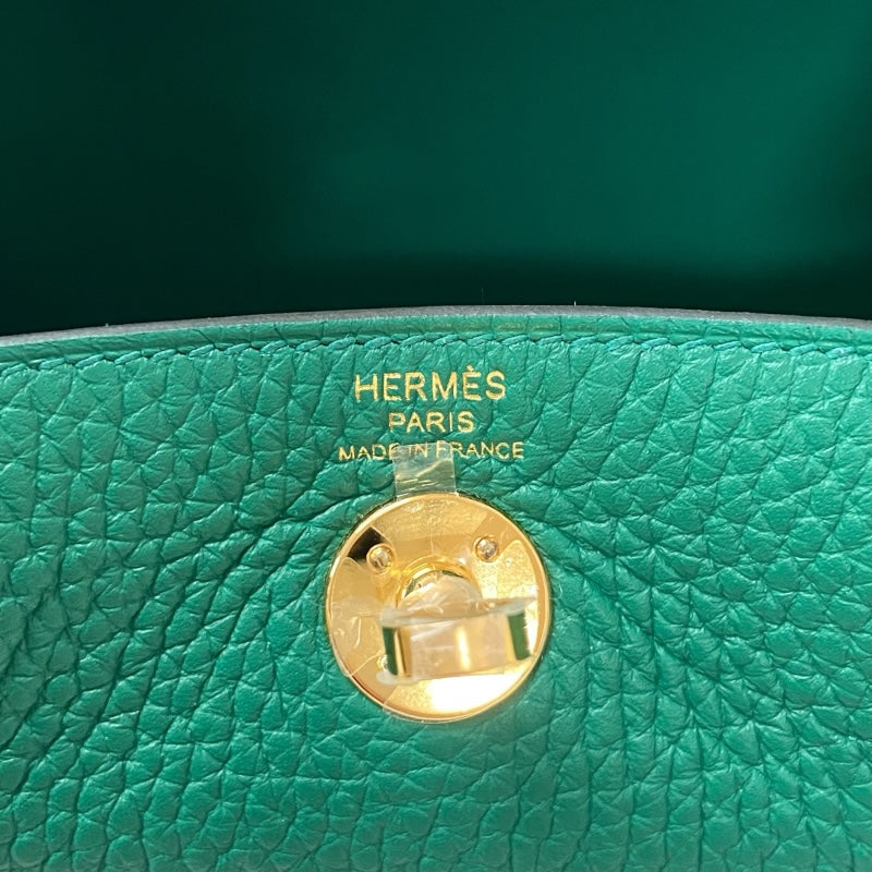 エルメス HERMES リンディミニ W刻 ヴェールヴェルティゴ ゴールド金具 トリヨンクレマンス レディース ショルダーバッグ