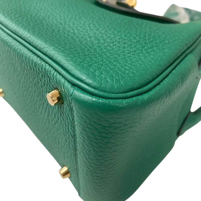 エルメス HERMES リンディミニ W刻 ヴェールヴェルティゴ ゴールド金具 トリヨンクレマンス レディース ショルダーバッグ