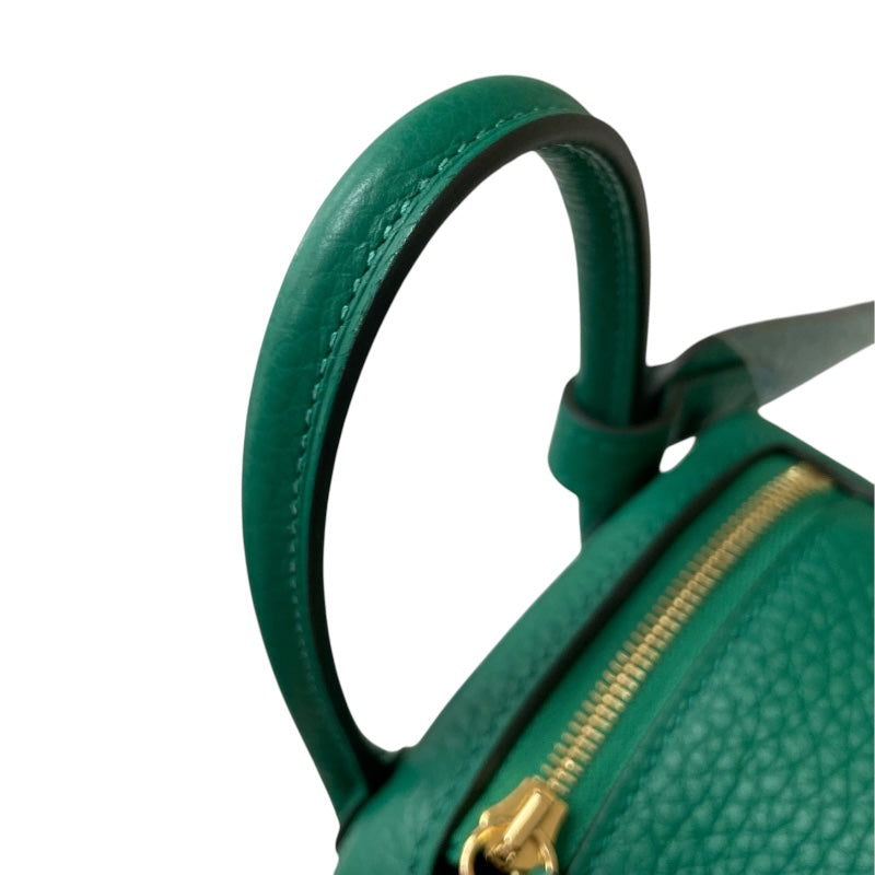 エルメス HERMES リンディミニ W刻 ヴェールヴェルティゴ ゴールド金具 トリヨンクレマンス レディース ショルダーバッグ
