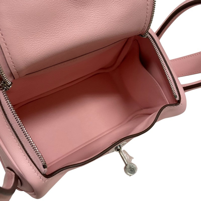 エルメス HERMES リンディミニ B刻 ローズサクラ シルバー金具 スイフト レディース ショルダーバッグ